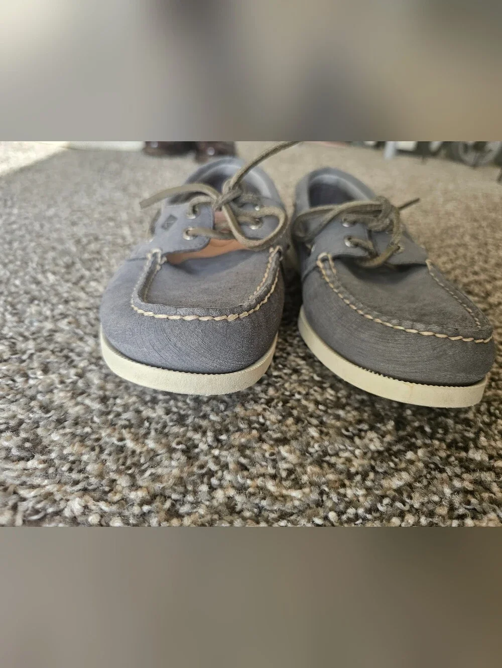 Sperry Men’s Grey Canvas 2-Eye Boat Shoes